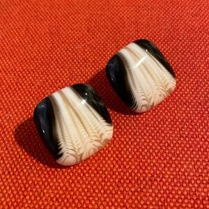 Vintage lucite snakeskin earrings